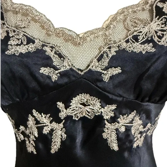 Black Cami Camisole Top Floral Embroidery - Picture 2 of 5